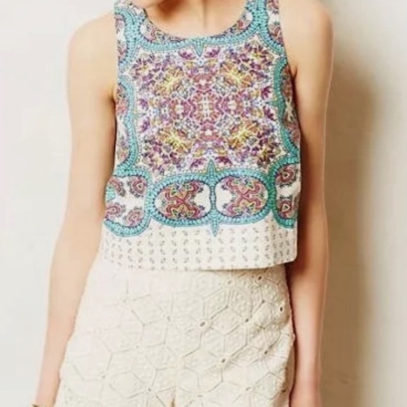 Maeve Tops - Anthropologie Maeve Manolya Art Deco print midi tank 8